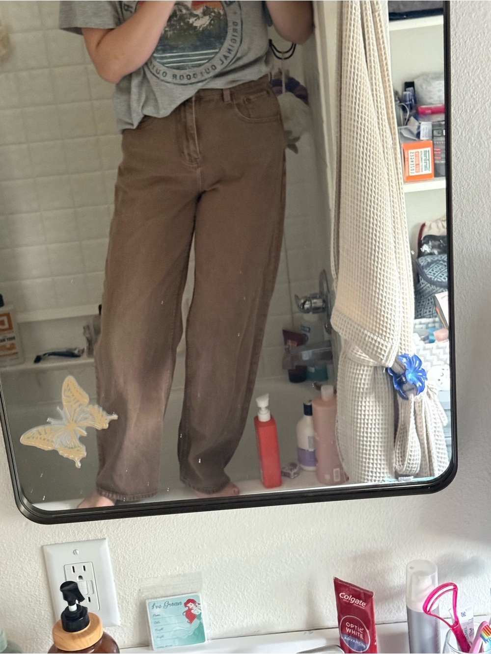Motel Rocks Wide-Leg Jeans — Brown - Picture 2 of 4